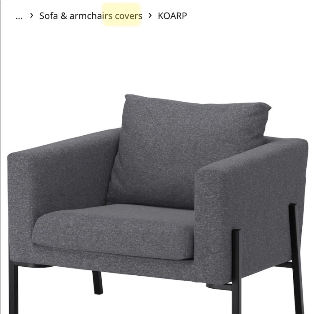 2 IKEA Accent Chair Covers (grey)